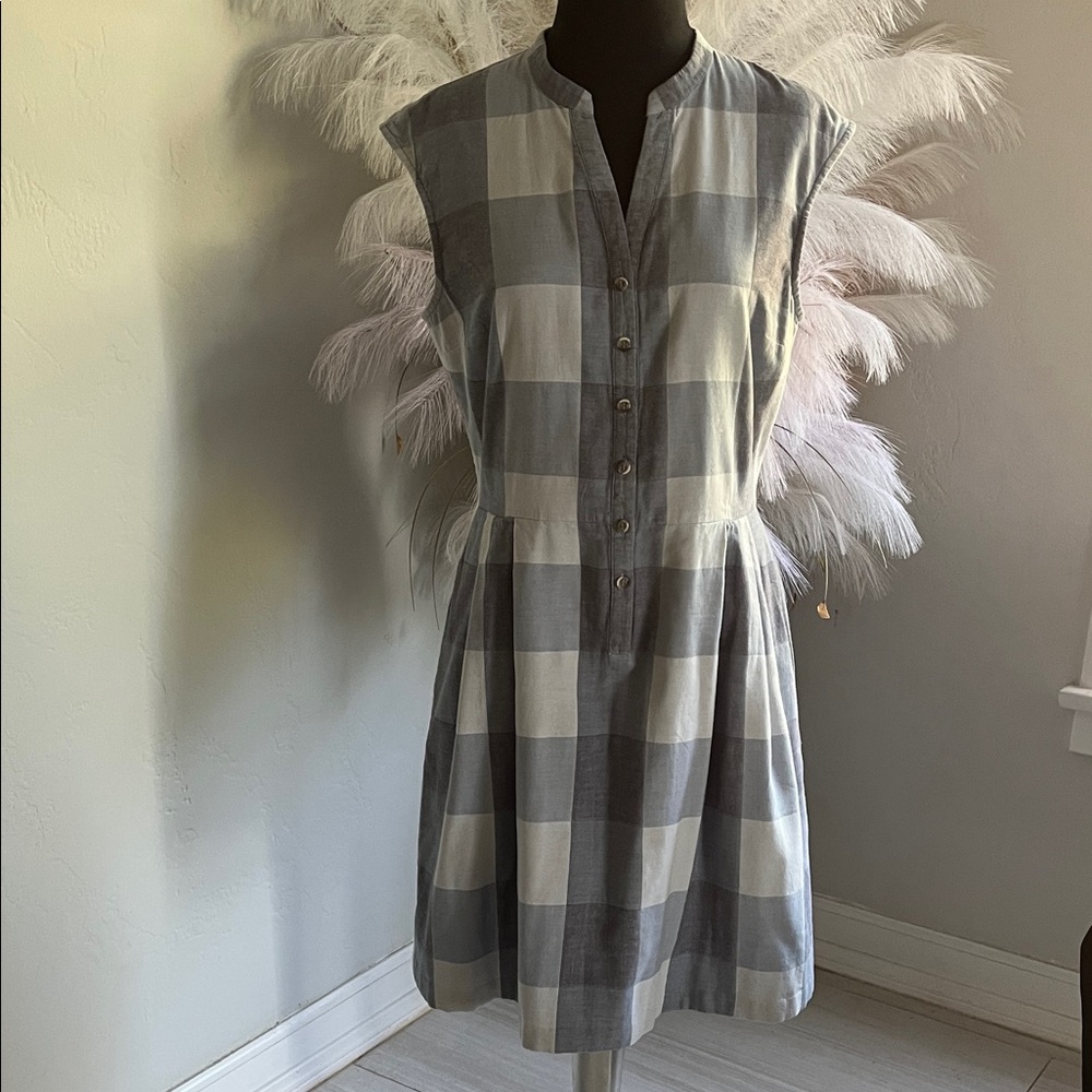 Pendleton Gray And White Checkered Mini Dress - image 1